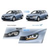 Φανάρια εμπρός Vw Golf 6 (2008-2014) led Demon Eyes design, μαύρα, χωρίς λάμπες (D2S) - σετ 2τμχ.