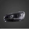 Φανάρια εμπρός Vw Golf 6 (2008-2014) led Demon Eyes design, μαύρα, χωρίς λάμπες (D2S) - σετ 2τμχ.
