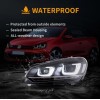 Φανάρια εμπρός Vw Golf 6 (2008-2014) led Demon Eyes design, μαύρα, χωρίς λάμπες (D2S) - σετ 2τμχ.