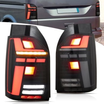 Πίσω φανάρια led Vw Transporter T6 / T6.1 (2015-2024) με τρέχουμενο φλας, φιμέ - σετ 2τμχ.