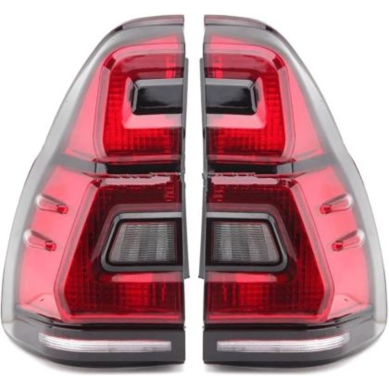 Πίσω φανάρια led Toyota Land Cruiser J120 (2003-2009) - full Led J150 look - κόκκινα / φιμέ τρεχούμενο φλας - σετ 2τμχ.