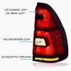 Πίσω φανάρια led Toyota Land Cruiser J120 (2003-2009) - full Led J150 look - κόκκινα / φιμέ τρεχούμενο φλας - σετ 2τμχ.