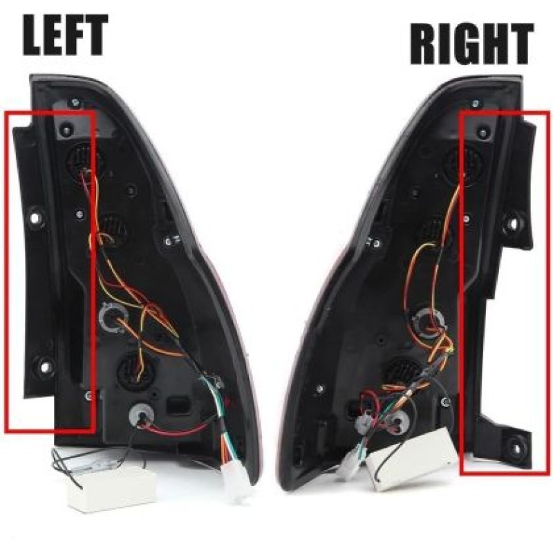 Πίσω φανάρια led Toyota Land Cruiser J120 (2003-2009) - full Led J150 look - κόκκινα / φιμέ τρεχούμενο φλας - σετ 2τμχ.