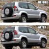 Πίσω φανάρια led Toyota Land Cruiser J120 (2003-2009) - full Led J150 look - κόκκινα / φιμέ τρεχούμενο φλας - σετ 2τμχ.