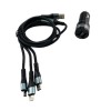 Φορτιστής αυτοκινήτου με 2 θύρες USB και 3 βύσματα