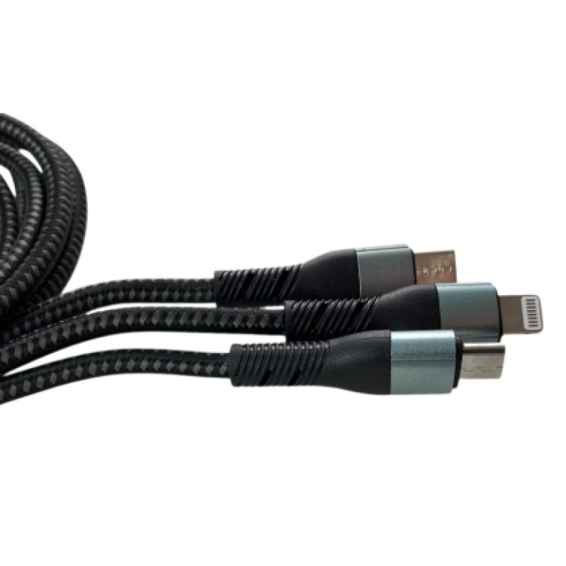 Φορτιστής αυτοκινήτου με 2 θύρες USB και 3 βύσματα