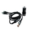 Φορτιστής αυτοκινήτου με 2 θύρες USB και 3 βύσματα