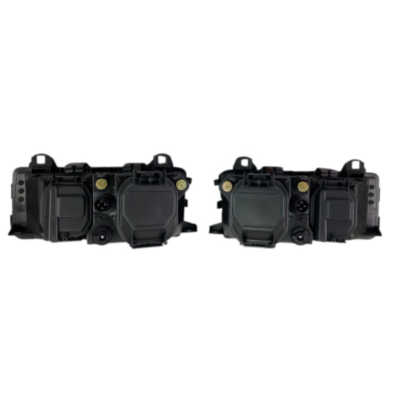 Φανάρια εμπρός BMW E36 (1991-1999) sedan / coupe, μαύρα με led angel eyes- σετ 2τμχ.