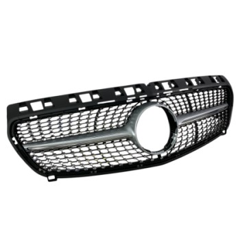 Μάσκα Mercedes W176 A-Class (2013-2015) - Diamond design, μάυρη με πλαίσιο χρωμίου Μάσκα Mercedes W176 A-Class (2013-2015) - Diamond design, μάυρη με πλαίσιο χρωμίου