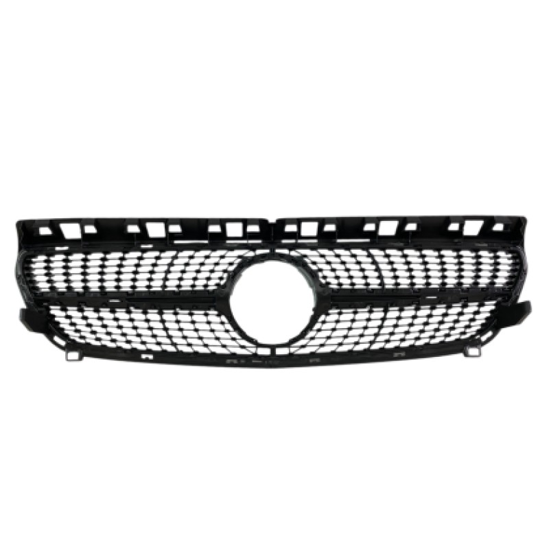 Μάσκα Mercedes W176 A-Class (2013-2015) - Diamond design, μάυρη με πλαίσιο χρωμίου