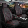 3D Δερμάτινα καλύμματα καθισμάτων Streetech Palermo - μαύρο χρώμα με κόκκινες ραφές