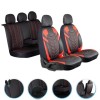 3D Δερμάτινα καλύμματα καθισμάτων Streetech Classy - μαύρο χρώμα με κόκκινες λεπτομέρειες