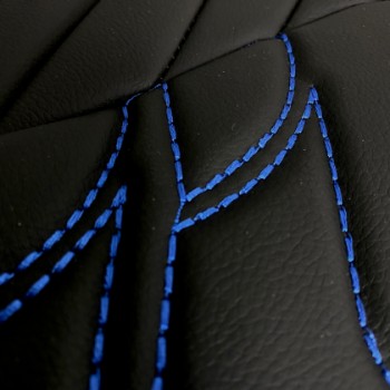 3D Δερμάτινα καλύμματα καθισμάτων Streetech Classy - μαύρο χρώμα με μπλε λεπτομέρειες