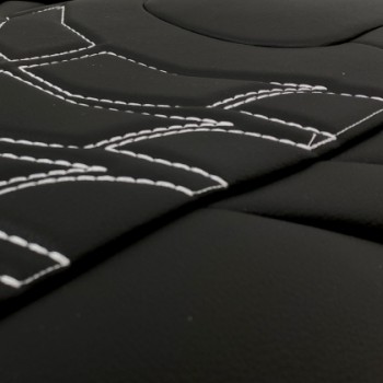 3D Δερμάτινα καλύμματα καθισμάτων Streetech Classy - μαύρο χρώμα με λευκές λεπτομέρειες