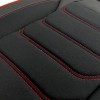 3D Δερμάτινα καλύμματα καθισμάτων Streetech Carbon - μαύρο χρώμα με κόκκινες ραφές