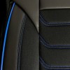 3D Δερμάτινα καλύμματα καθισμάτων Streetech Carbon - μαύρο χρώμα με μπλε ραφές
