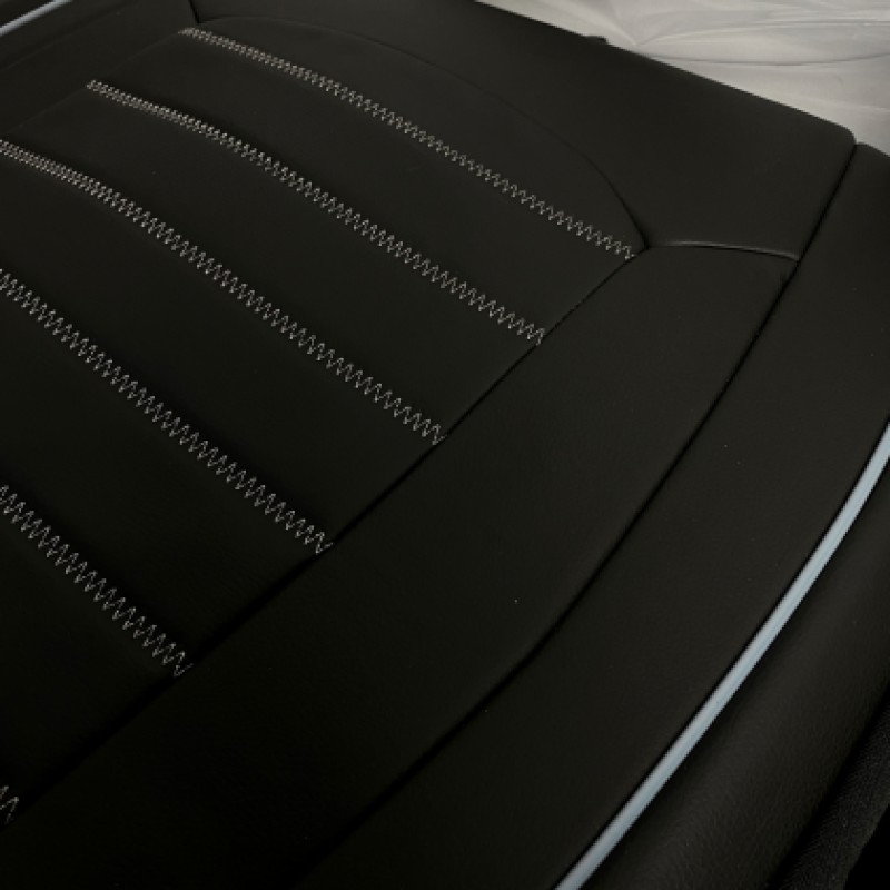 3D Δερμάτινα καλύμματα καθισμάτων Streetech Palermo - μαύρο χρώμα με γκρι ραφές
