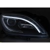 Φανάρια εμπρός Mercedes ML W166 (2011-2016) led , μαύρα , με λάμπες (Η9) - σετ 2τμχ.