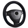 Δερμάτινο κάλυμμα τιμονιού 38 cm - Black -  carbon με κόκκινες ραφές - 1 τμχ.