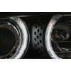 Φανάρια εμπρός angel eyes με CCFL για BMW E46 sedan (1998-2001) - μαύρα , με λάμπες (Η1) - σετ 2τμχ.