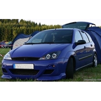 Φανάρια εμπρός angel eyes για Ford Focus (1998-2001) - μαύρα , με λάμπες (Η1) - σετ 2τμχ.