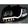 Φανάρια εμπρός led Lightbar Design για Audi A4 B6 (2001-2004) -μαύρα , με λάμπες (Η1) - σετ 2τμχ.