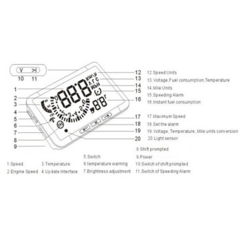 HUD Display 4" - συσκευή  προβολής ενδείξεων για μπροστινό παρμπρίζ