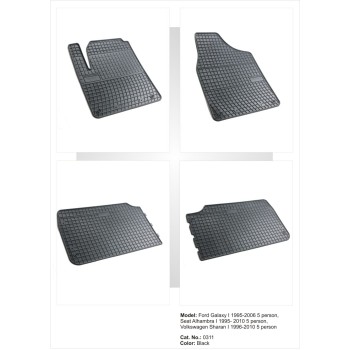 Λαστιχένια πατάκια Frogum για FORD Galaxy (1995-2006) / VW Sharan / SEAT Alhambra (1995-2010) - 4τμχ.