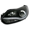 Φανάρια εμπρός led για Ford Focus (20011+) - μαύρα , με λάμπες (Η1) - σετ 2τμχ.