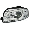 Φανάρια εμπρός led Lightbar Design για Audi A3 (2003-2008) - chrome , με λάμπες (Η1) - σετ 2τμχ.