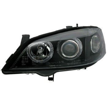 Φανάρια εμπρός angel eyes για Opel Astra G (1998-2004) - μαύρα , χωρίς λάμπες (Η7) - σετ 2τμχ.