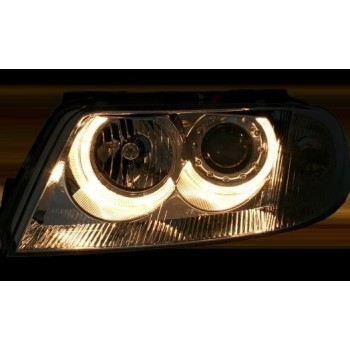 Φανάρια εμπρός angel eyes για Vw Passat B5.5 (2001-2005) - chrome , χωρίς λάμπες (Η7) - σετ 2τμχ.