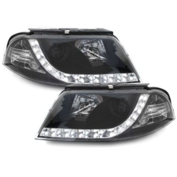 Φανάρια εμπρός led για Vw Passat B5.5 (2001-2005) - μαύρα , με λάμπες (Η1) - σετ 2τμχ.