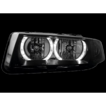 Φανάρια εμπρός angel eyes για Seat Leon /Toledo (1999-2004) - μαύρα , χωρίς λάμπες (Η7) - σετ 2τμχ.