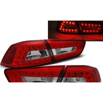 Πίσω φανάρια led για Mitsubishi Lancer (2008+) - chrome - σετ 2τμχ.