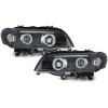 Φανάρια εμπρός angel eyes για BMW X5 (1999-2003) - black , με λάμπες (Η1) - σετ 2τμχ.