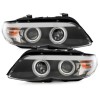 Φανάρια εμπρός angel eyes για BMW X5 (2003-2007) - black , με λάμπες (Η1) - σετ 2τμχ.