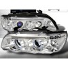 Φανάρια εμπρός angel eyes για BMW X5 E53 (1999-2003) - chrome , με λάμπες (Η1) - σετ 2τμχ.