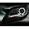 Φανάρια εμπρός led/angel eyes για Vw Tiguan (2007-2011) , μαύρα , με λάμπες (Η1) - σετ 2τμχ.