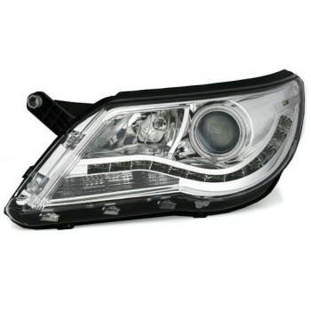 Φανάρια εμπρός led/angel eyes για Vw Tiguan (2007-2011) , με λάμπες (Η1) - σετ 2τμχ.