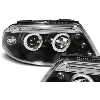 Φανάρια εμπρός angel eyes για Vw Passat B5.5 (2001-2005) - black , χωρίς λάμπες (Η7) - σετ 2τμχ.