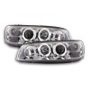 Φανάρια εμπρός angel eyes για Fiat Punto (1999-2003) - chrome , με λάμπες (Η1) - σετ 2τμχ.