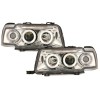 Φανάρια εμπρός angel eyes για Audi 80 B4 (1991-1994) - chrome , με λάμπες (Η1) - σετ 2τμχ.