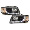 Φανάρια εμπρός led για Audi A3 (1996-2000) - μαύρα , με λάμπες (Η1) - σετ 2τμχ.