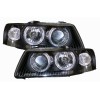 Φανάρια εμπρός angel eyes για Audi A3 (2003-2008) - μαύρα , χωρίς λάμπες (Η7) - σετ 2τμχ.