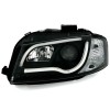 Φανάρια εμπρός led Lightbar design για Audi A3 (2008-2012) - chrome ,μαύρα , με λάμπες (Η1) - σετ 2τμχ.