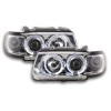 Φανάρια εμπρός angel eyes για Vw Polo 6N (1994-1999) - chrome , με λάμπες (Η1) - σετ 2τμχ.