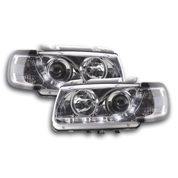 Φανάρια εμπρός led για Vw Polo 6N (1994-1999) - chrome , με λάμπες (Η1) - σετ 2τμχ.