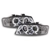 Φανάρια εμπρός angel eyes για Audi A4 (2001-2004) - chrome , με λάμπες (Η1) - σετ 2τμχ.