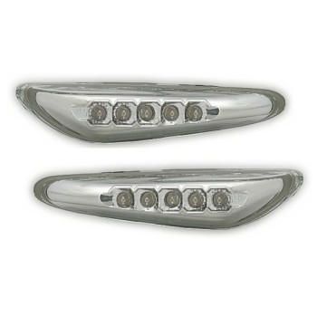 Led φλας για BMW E46  (2001-2005) / E60 / X3 (2004-2009) - χρωμίου - σετ 2τμχ.